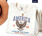 Land of the Free Eagle Tee - Bold Patriotic Style for American Enthusiasts