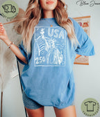Retro America 250 Shirt, Comfort Colors America 250th Anniversary Shirt, USA 250th Anniversary July 4th Gift, The Summer USA Turned 250 Tee