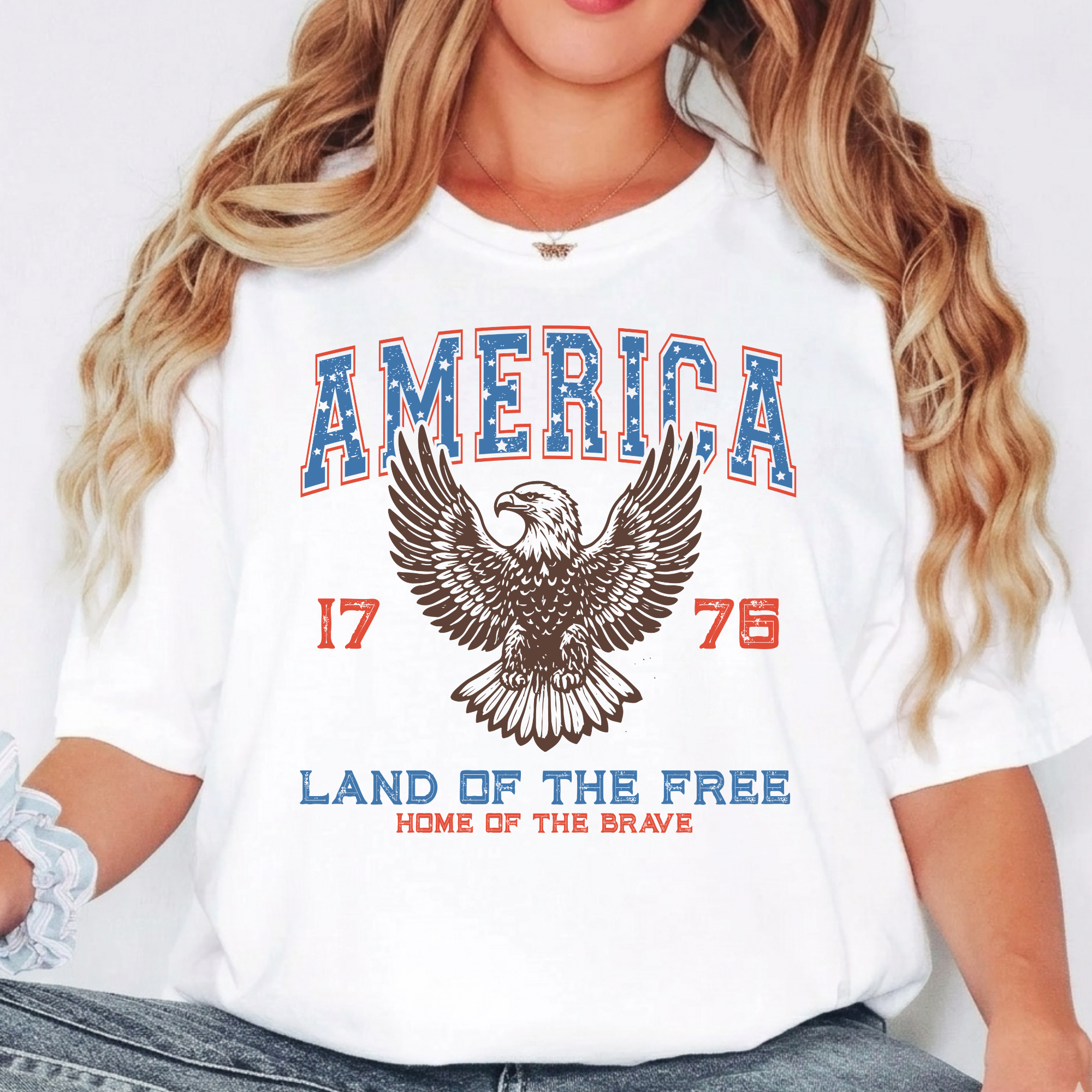 Land of the Free Eagle Tee - Bold Patriotic Style for American Enthusiasts
