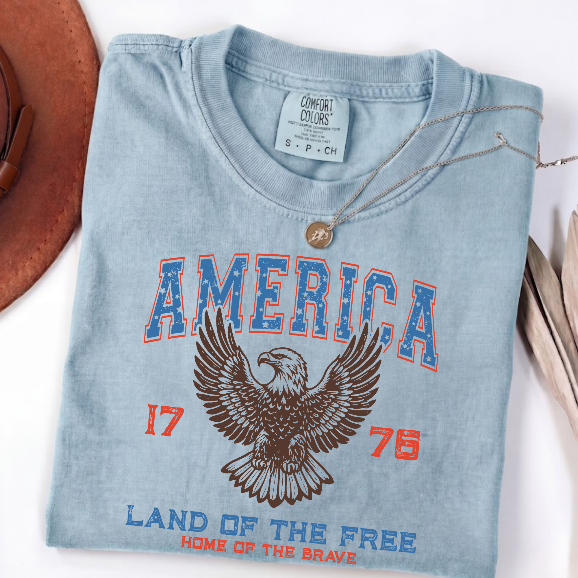 Land of the Free Eagle Tee - Bold Patriotic Style for American Enthusiasts