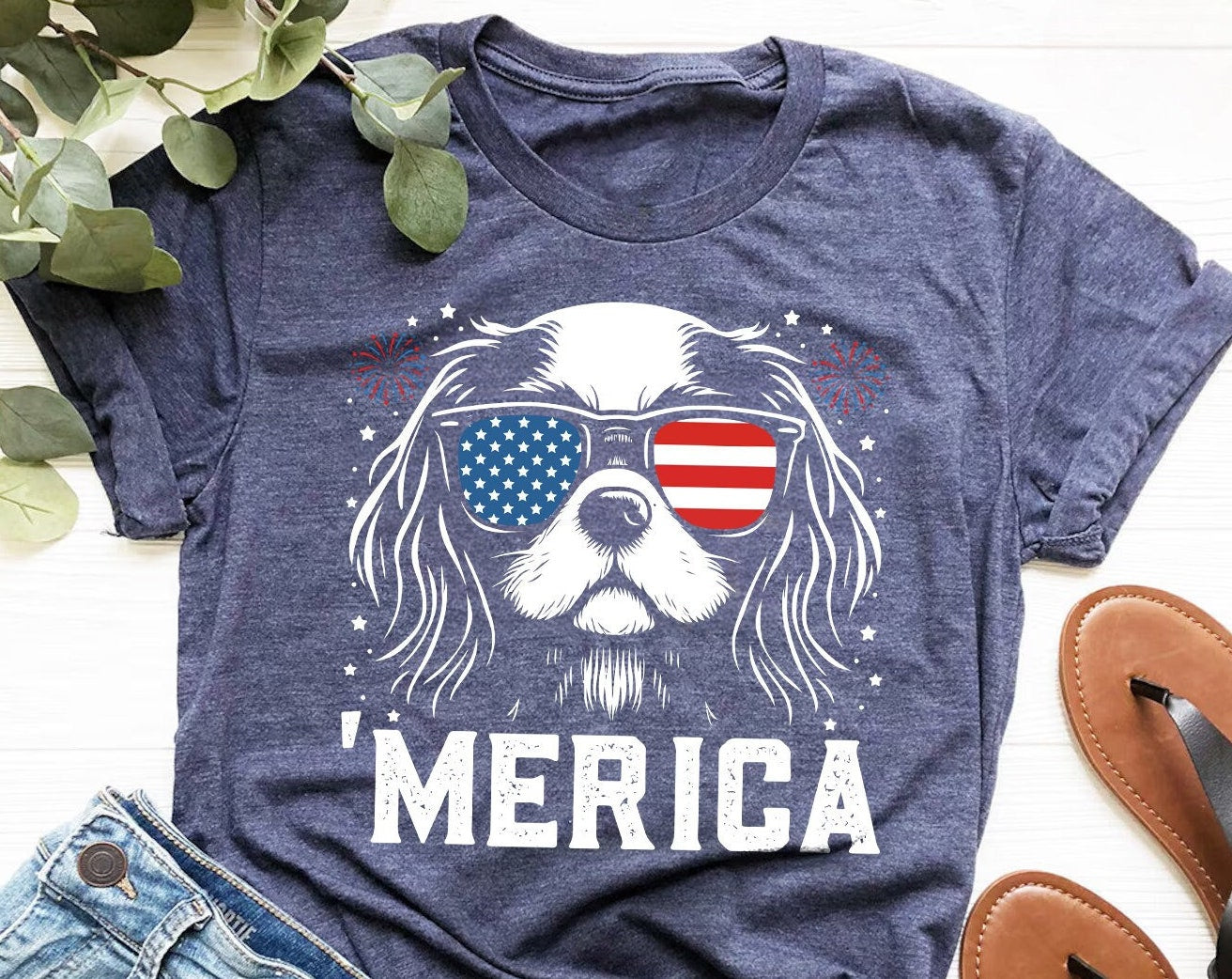 Cavalier King Charles 'Merica Shirt | 4th of July Cavalier Tee | Patriotic Cavalier Shirt | USA Dog Lover Gift | Cavalier Mom Gift