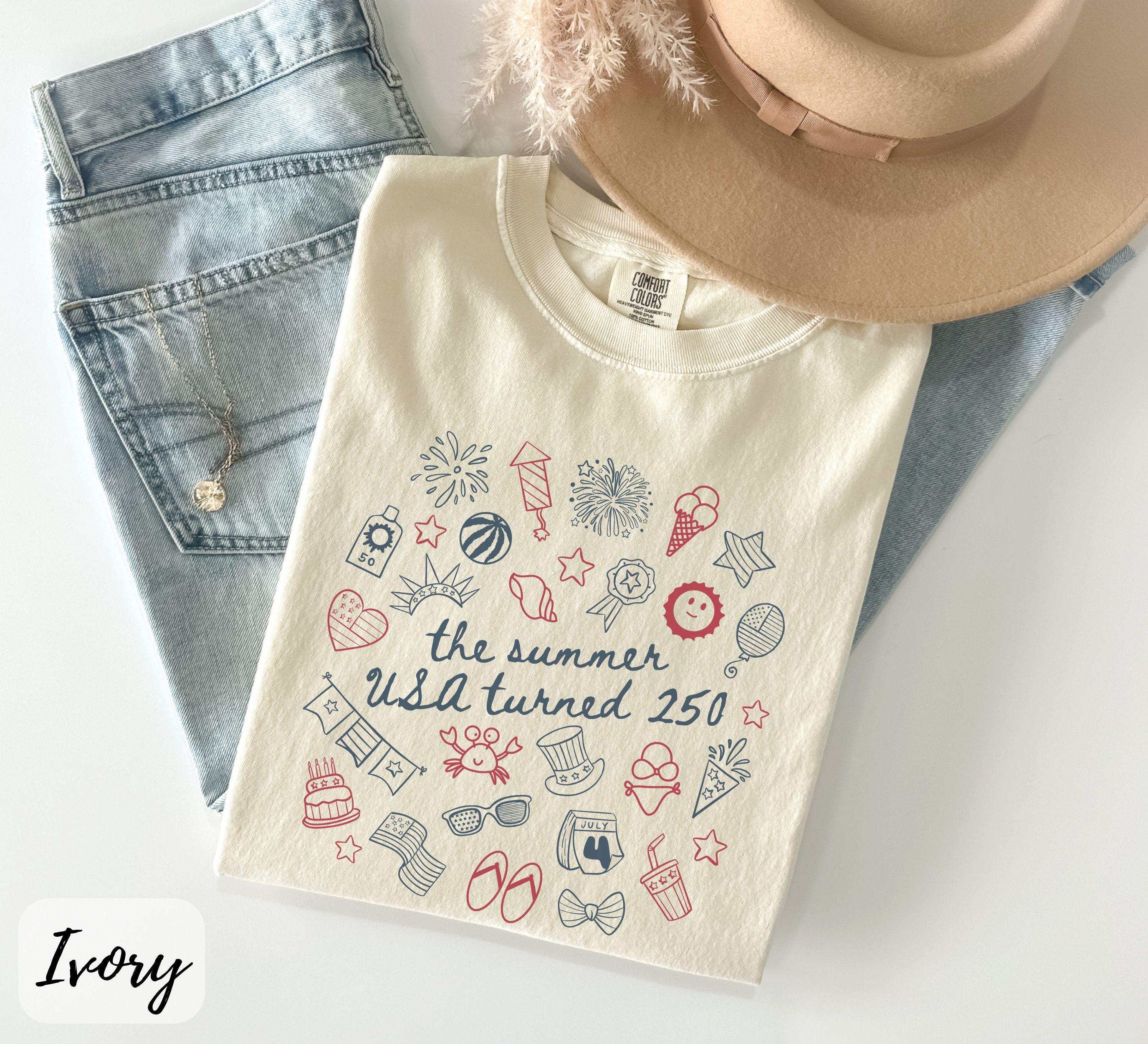 Retro America 250 Shirt, Comfort Colors America 250th Anniversary Shirt, USA 250th Anniversary July 4th Gift, The Summer USA Turned 250 Tee